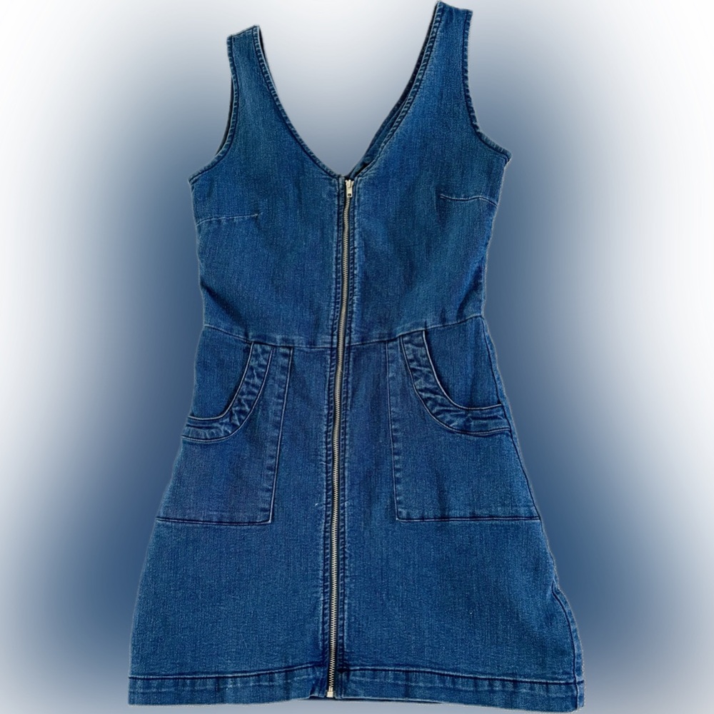 Denim Zip-Front Dress